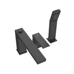 Kvadrato - bateria wannowa stojąca 3-otworowa czarny BLQ 713D